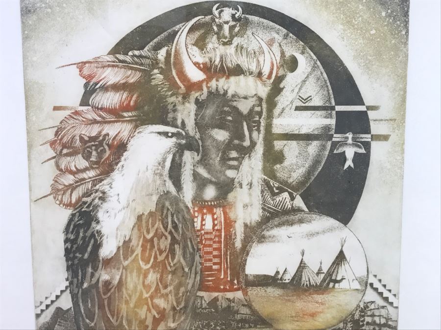 Limited Edition Etching By Gary Soszynski Titled 'Eagles Rest' 29 Of 50 With Certificate Of Authenticity On Back 29'W X 38'H [Photo 4]