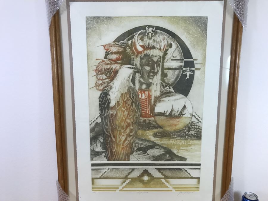 Limited Edition Etching By Gary Soszynski Titled 'Eagles Rest' 29 Of 50 With Certificate Of Authenticity On Back 29'W X 38'H [Photo 2]