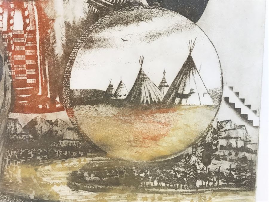 Limited Edition Etching By Gary Soszynski Titled 'Eagles Rest' 29 Of 50 With Certificate Of Authenticity On Back 29'W X 38'H [Photo 11]