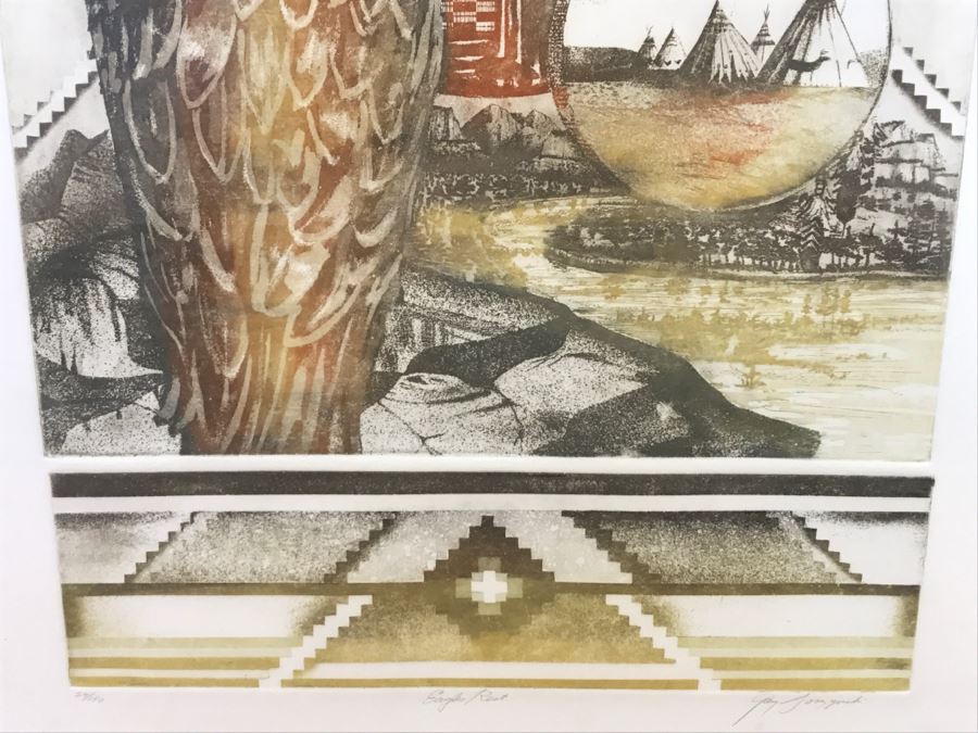 Limited Edition Etching By Gary Soszynski Titled 'Eagles Rest' 29 Of 50 With Certificate Of Authenticity On Back 29'W X 38'H [Photo 6]