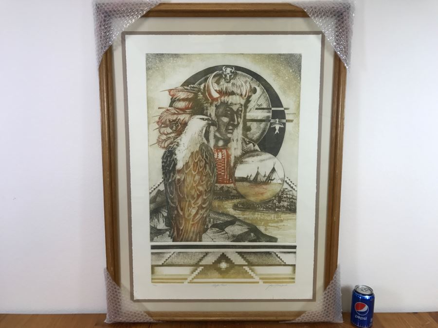 Limited Edition Etching By Gary Soszynski Titled 'Eagles Rest' 29 Of 50 With Certificate Of Authenticity On Back 29'W X 38'H [Photo 1]