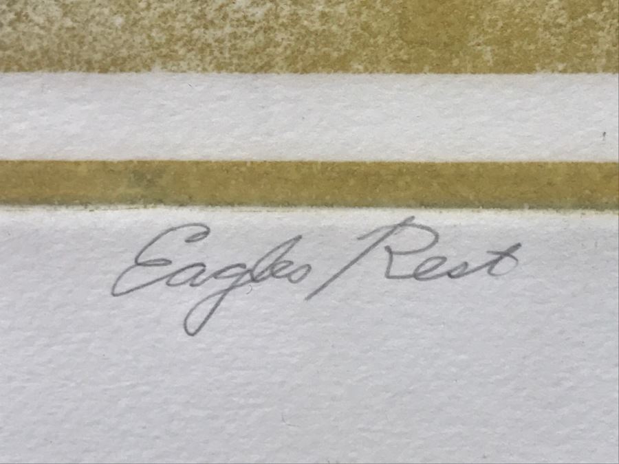 Limited Edition Etching By Gary Soszynski Titled 'Eagles Rest' 29 Of 50 With Certificate Of Authenticity On Back 29'W X 38'H [Photo 16]