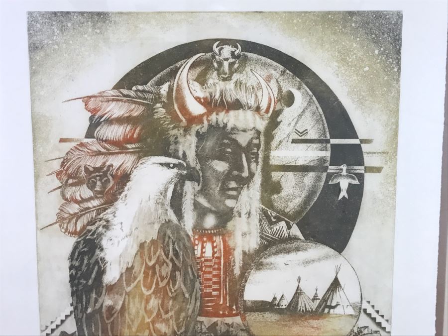 Limited Edition Etching By Gary Soszynski Titled 'Eagles Rest' 29 Of 50 With Certificate Of Authenticity On Back 29'W X 38'H [Photo 3]