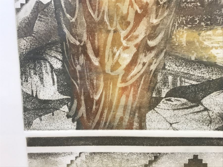 Limited Edition Etching By Gary Soszynski Titled 'Eagles Rest' 29 Of 50 With Certificate Of Authenticity On Back 29'W X 38'H [Photo 13]