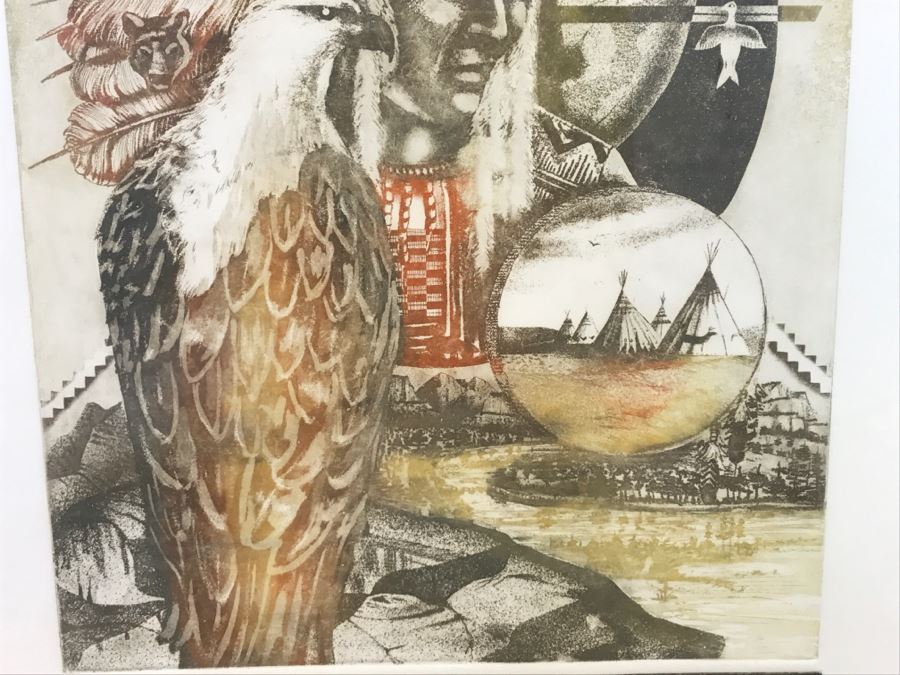 Limited Edition Etching By Gary Soszynski Titled 'Eagles Rest' 29 Of 50 With Certificate Of Authenticity On Back 29'W X 38'H [Photo 5]