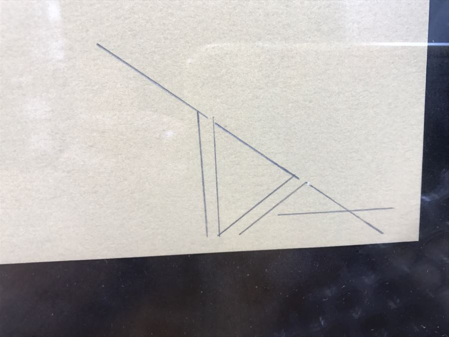 Framed Print Depicting Bear Fetish With Large Real Turquoise At Center Surrounded By Small Turquoise Stones Hand Signed By Artist TOA? TDA? 26.5'W X 26.5'H [Photo 16]