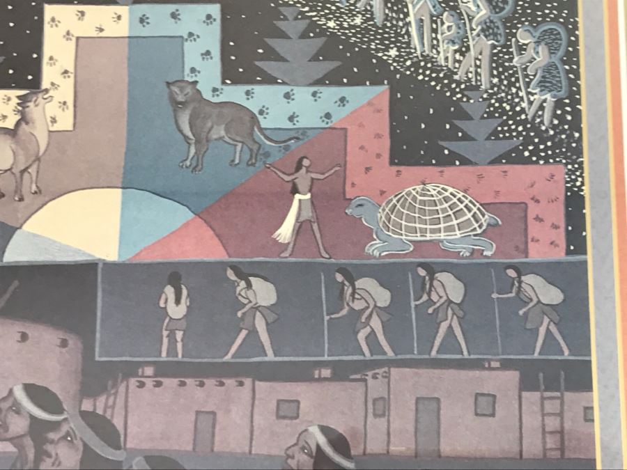 Pablita Velarde Limited Edition Print 404 Of 1500 Hand Signed By Pablita Velarde 32'W X 26'H [Photo 10]