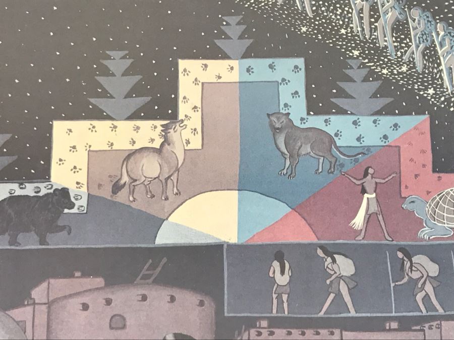 Pablita Velarde Limited Edition Print 404 Of 1500 Hand Signed By Pablita Velarde 32'W X 26'H [Photo 11]