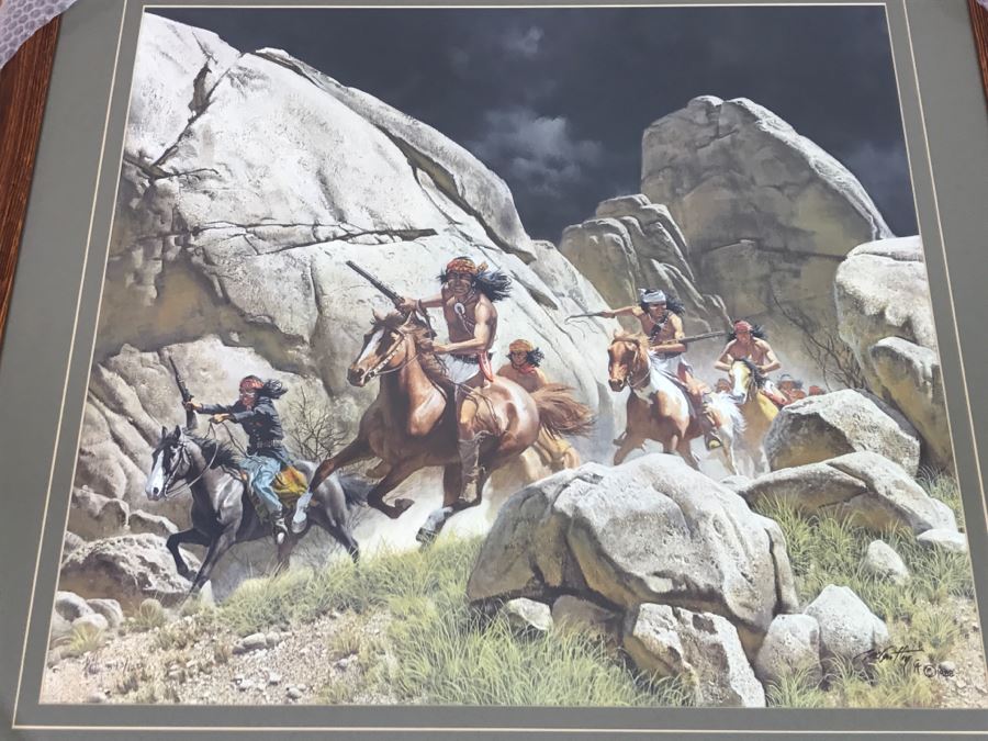 1989 Frank C. McCarthy Limited Edition Print Titled 'Los Diablos' 343 Of 1250 Hand Signed By Artist 34'W X 33'H [Photo 4]