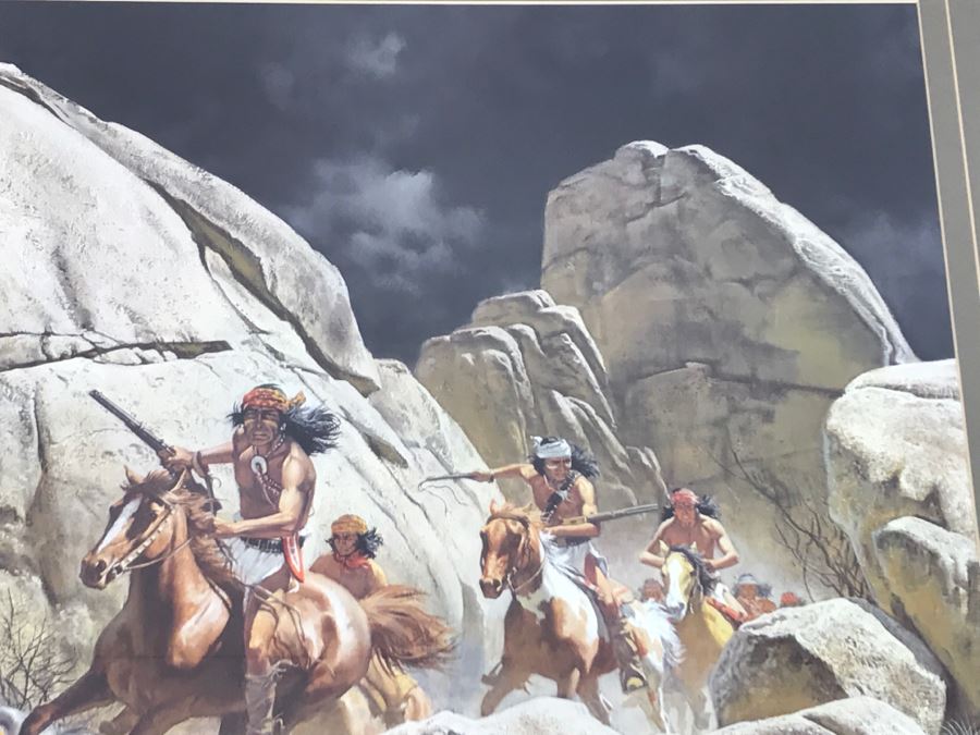 1989 Frank C. McCarthy Limited Edition Print Titled 'Los Diablos' 343 Of 1250 Hand Signed By Artist 34'W X 33'H [Photo 9]
