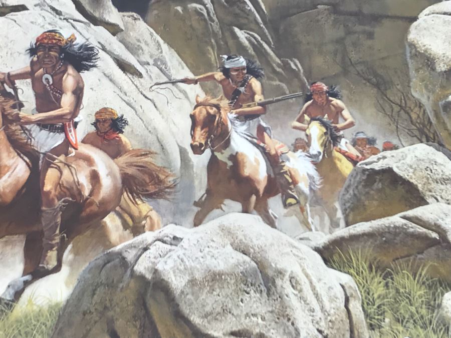 1989 Frank C. McCarthy Limited Edition Print Titled 'Los Diablos' 343 Of 1250 Hand Signed By Artist 34'W X 33'H [Photo 13]