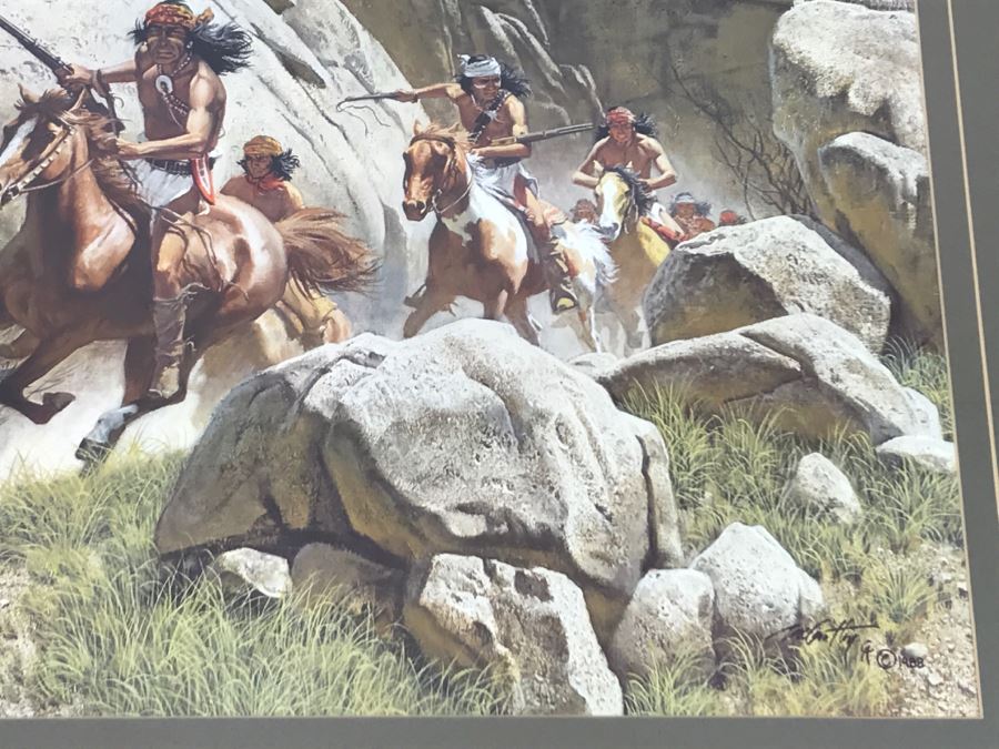 1989 Frank C. McCarthy Limited Edition Print Titled 'Los Diablos' 343 Of 1250 Hand Signed By Artist 34'W X 33'H [Photo 8]