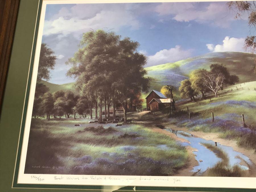 1983 Richard Danskin Limited Edition Lithograph Print Titled 'Passing Clouds' 236 Of 330 Hand Signed And Personalized 32'W X 24'H [Photo 3]