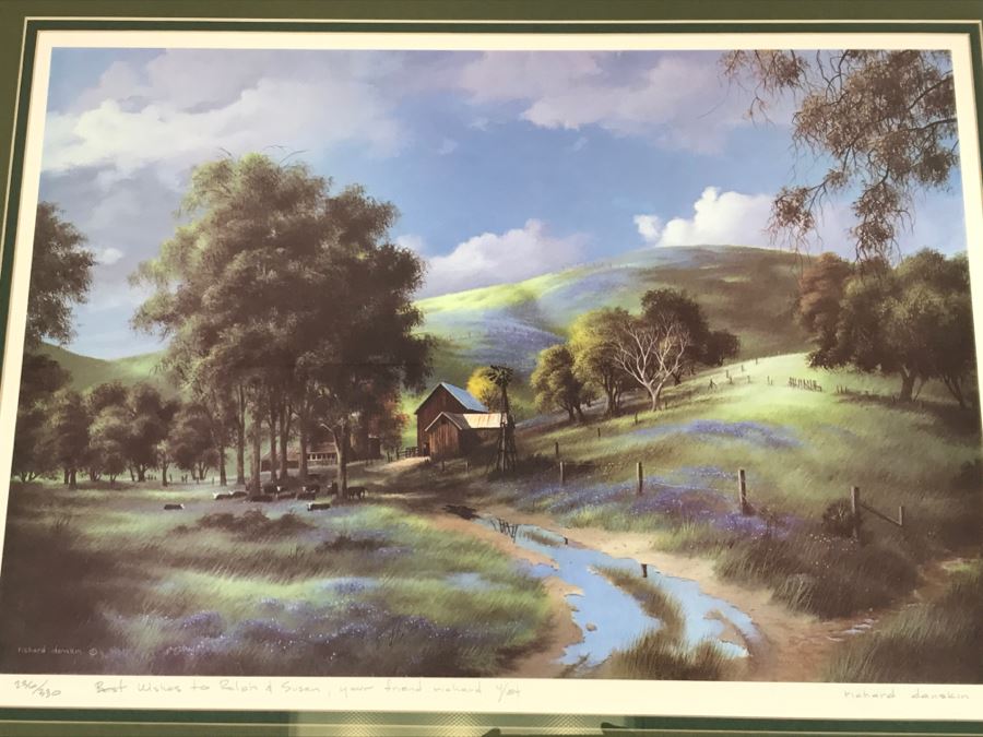 1983 Richard Danskin Limited Edition Lithograph Print Titled 'Passing Clouds' 236 Of 330 Hand Signed And Personalized 32'W X 24'H [Photo 15]