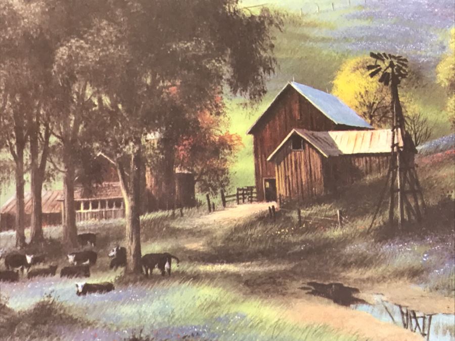 1983 Richard Danskin Limited Edition Lithograph Print Titled 'Passing Clouds' 236 Of 330 Hand Signed And Personalized 32'W X 24'H [Photo 9]