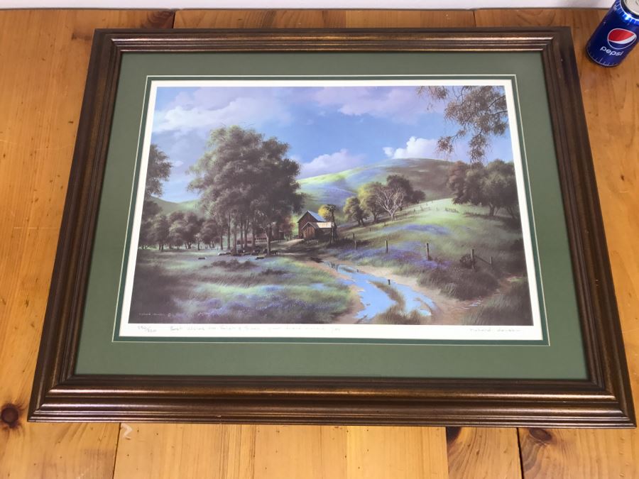1983 Richard Danskin Limited Edition Lithograph Print Titled 'Passing Clouds' 236 Of 330 Hand Signed And Personalized 32'W X 24'H