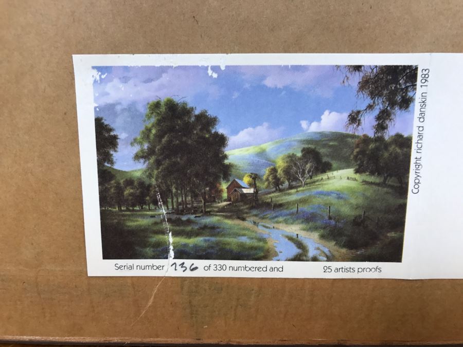 1983 Richard Danskin Limited Edition Lithograph Print Titled 'Passing Clouds' 236 Of 330 Hand Signed And Personalized 32'W X 24'H [Photo 18]