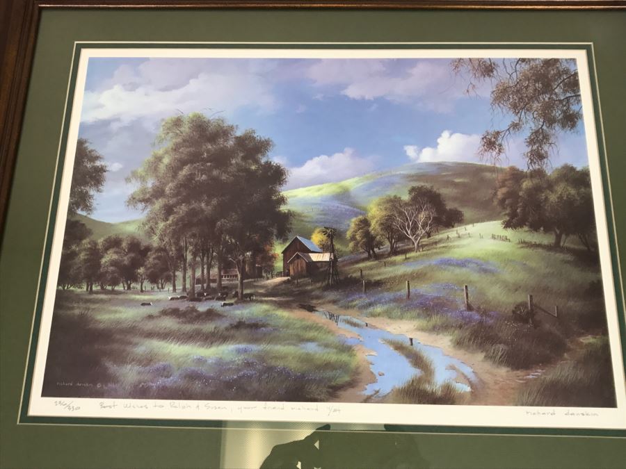 1983 Richard Danskin Limited Edition Lithograph Print Titled 'Passing Clouds' 236 Of 330 Hand Signed And Personalized 32'W X 24'H [Photo 2]