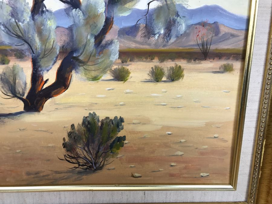 Carl G. Bray Original Oil Painting Of Desert Smoke Tree 30'W X 24'H [Photo 9]