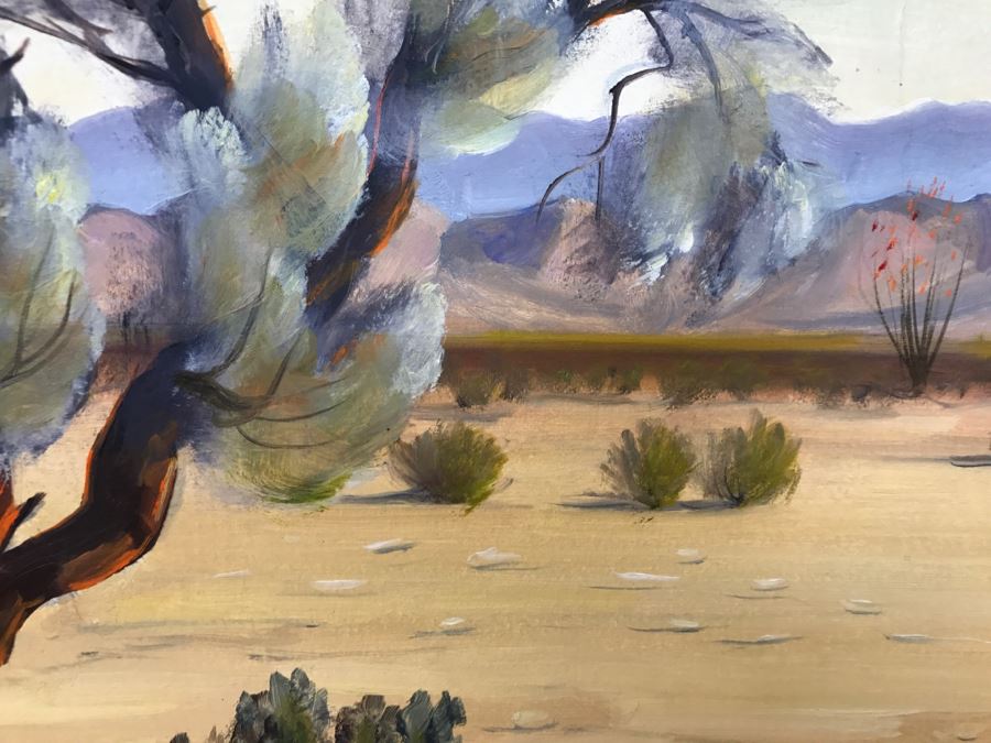 Carl G. Bray Original Oil Painting Of Desert Smoke Tree 30'W X 24'H [Photo 8]