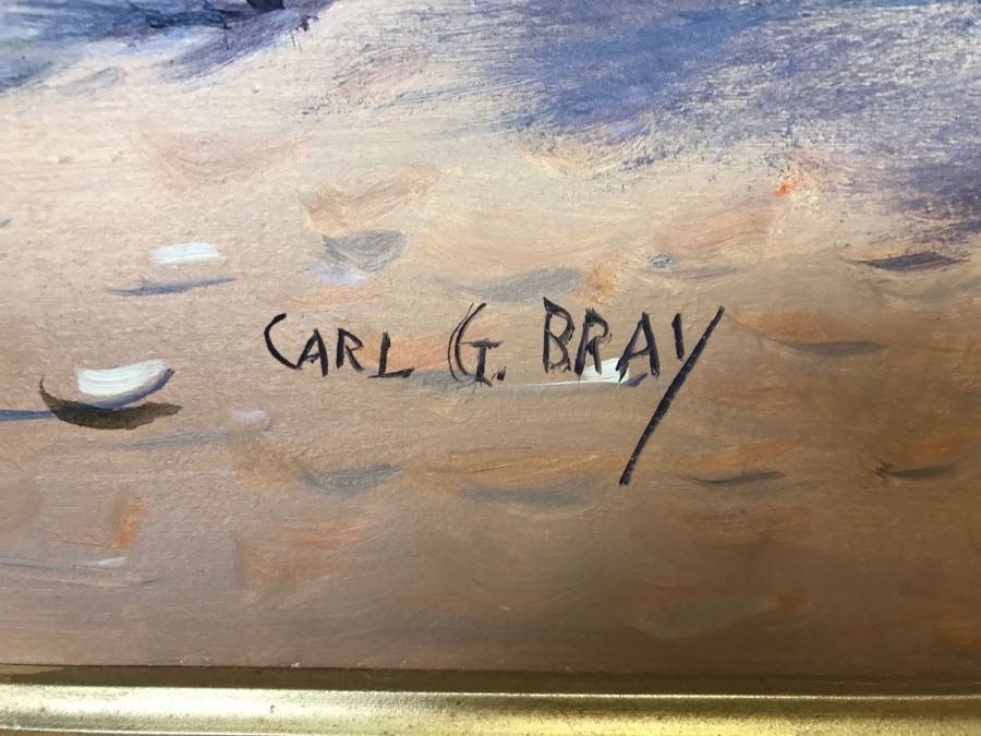 Carl G. Bray Original Oil Painting Of Desert Smoke Tree 30'W X 24'H [Photo 4]