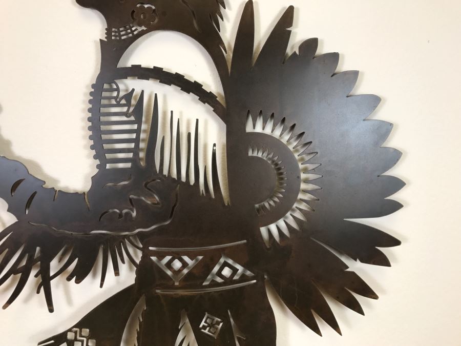Wall-Mounted Metal Cut Out Of Native American 29'W X 42.5'H [Photo 6]