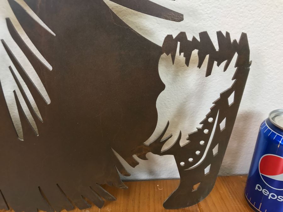 Wall-Mounted Metal Cut Out Of Native American 29'W X 42.5'H [Photo 9]
