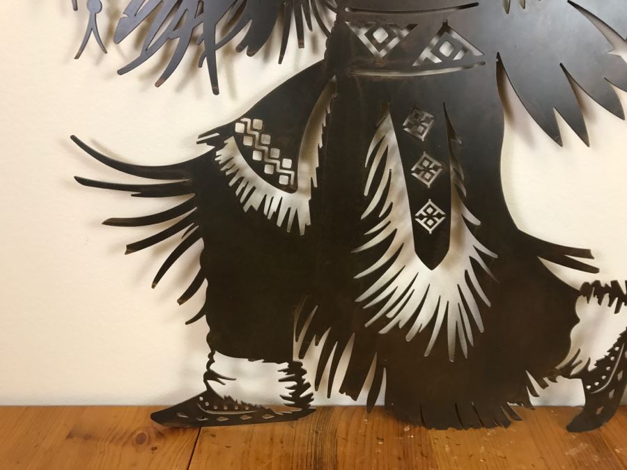 Wall-Mounted Metal Cut Out Of Native American 29'W X 42.5'H [Photo 7]