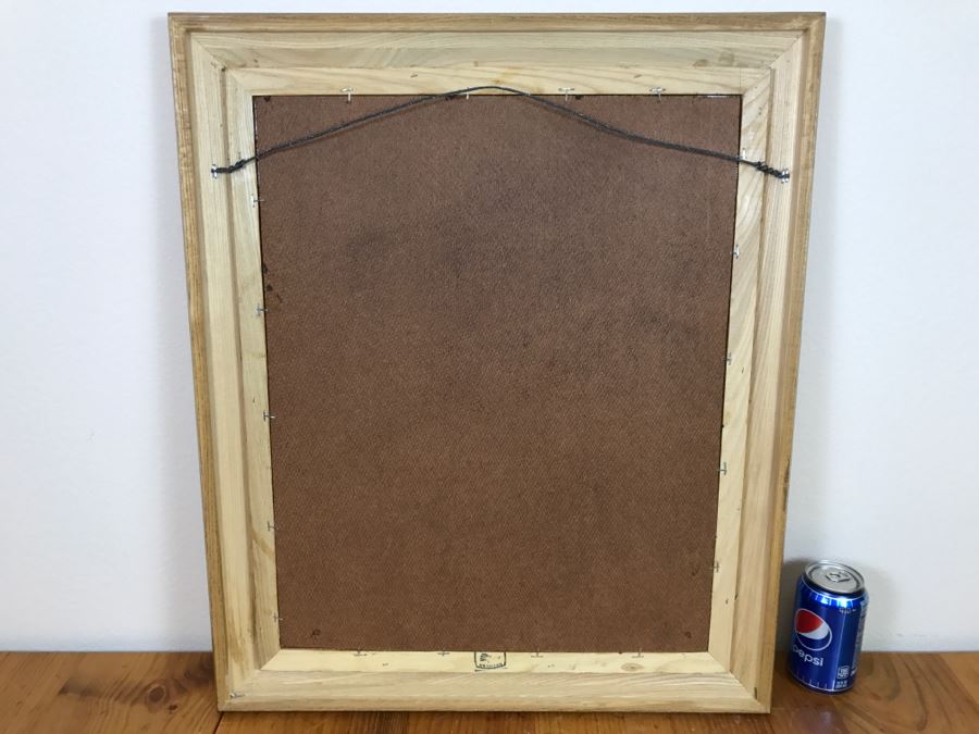 Tooled Leather Hand Painted Relief Artwork Depicting Native American Pottery With Real Turquoise Chunks 21'W X 25'H [Photo 26]