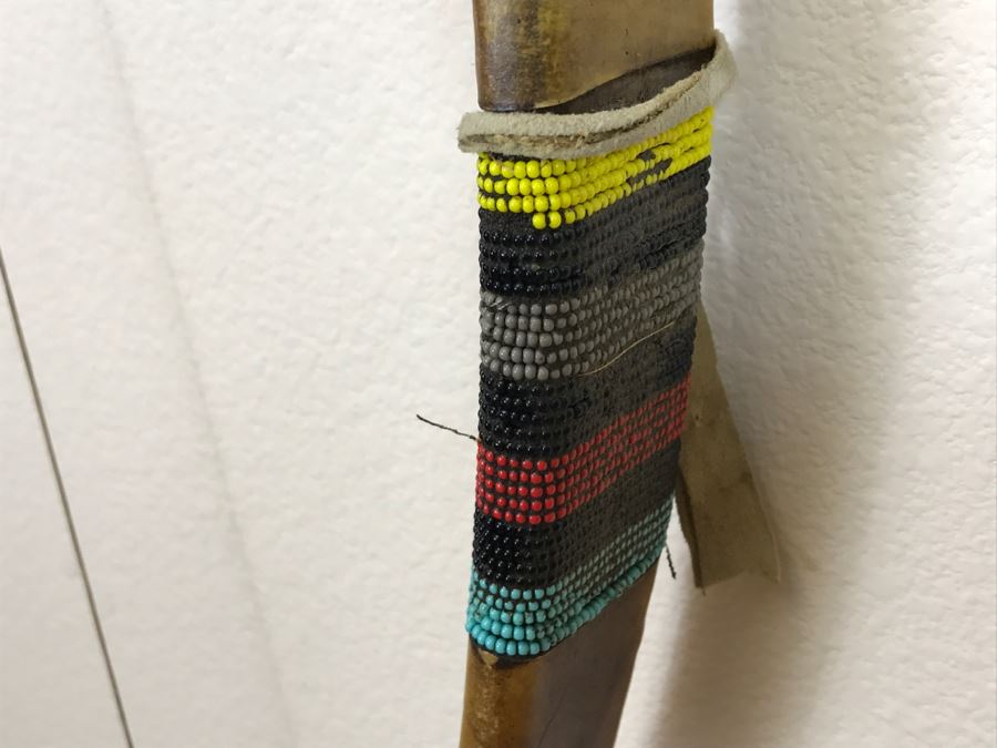 Native American Navajo Rawhide Arrow Quiver With (3) Arrows And Older Bow (See All Photos) [Photo 24]