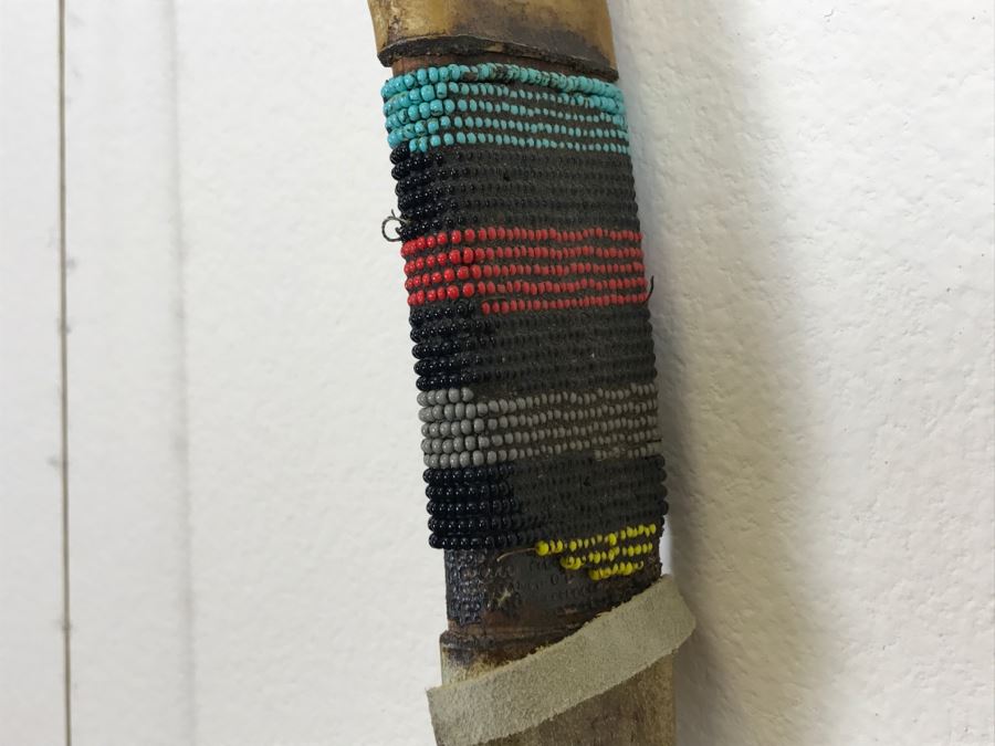 Native American Navajo Rawhide Arrow Quiver With (3) Arrows And Older Bow (See All Photos) [Photo 22]