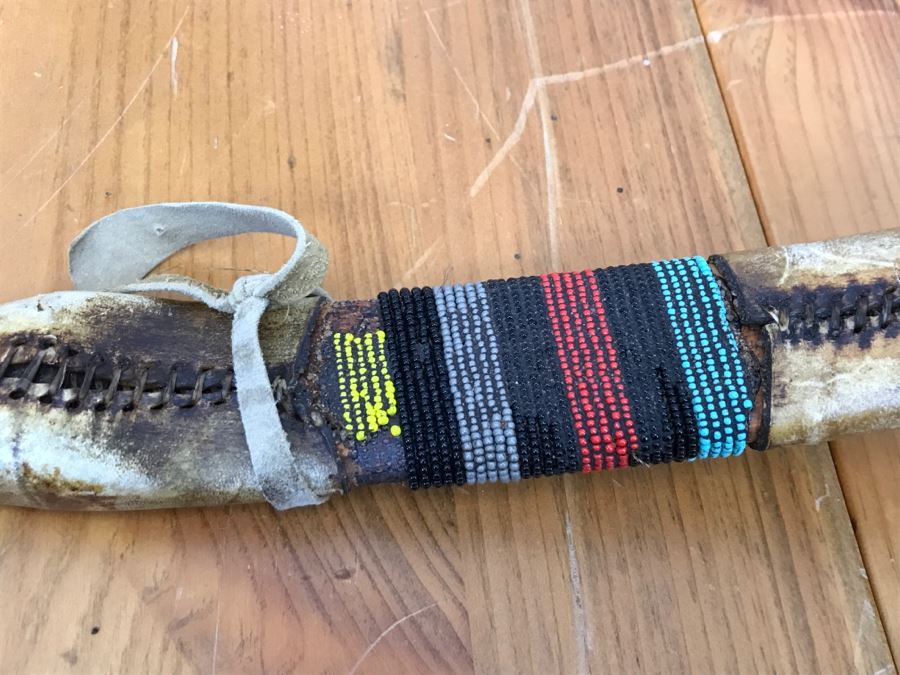 Native American Navajo Rawhide Arrow Quiver With (3) Arrows And Older Bow (See All Photos) [Photo 33]