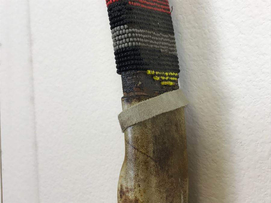 Native American Navajo Rawhide Arrow Quiver With (3) Arrows And Older Bow (See All Photos) [Photo 23]