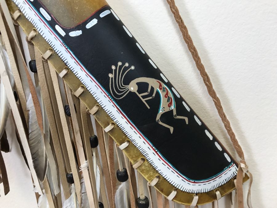 Native American Navajo Rawhide Arrow Quiver With (3) Arrows And Older Bow (See All Photos) [Photo 6]