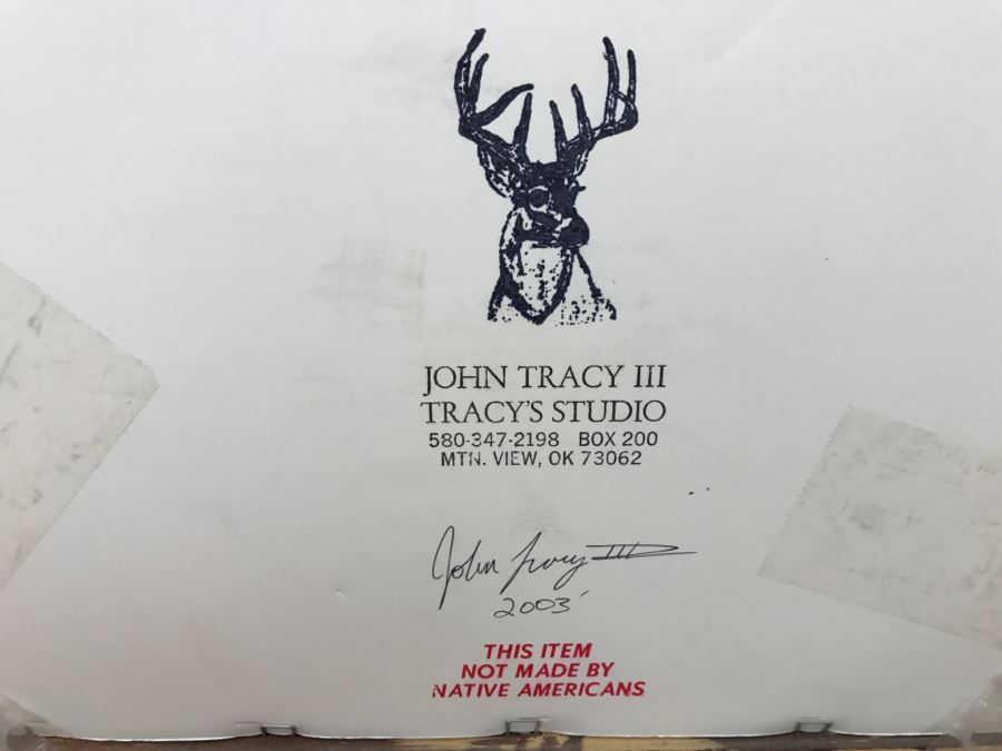 John Tracy III Reproduction Shadow Box Framed Arrow Quiver With (3) Arrows - Not Native American Made - 19.5'W X 38'H  [Photo 18]