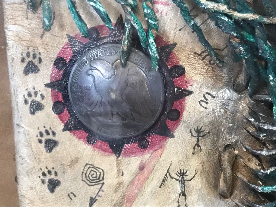 John Tracy III Reproduction Shadow Box Framed Arrow Quiver With (3) Arrows - Not Native American Made - 19.5'W X 38'H  [Photo 6]