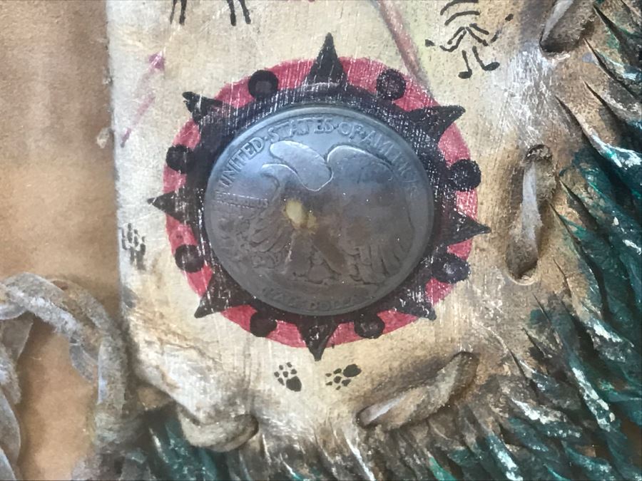 John Tracy III Reproduction Shadow Box Framed Arrow Quiver With (3) Arrows - Not Native American Made - 19.5'W X 38'H  [Photo 4]