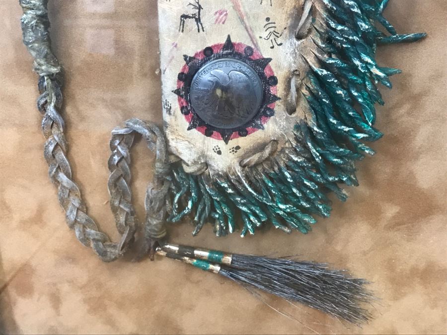 John Tracy III Reproduction Shadow Box Framed Arrow Quiver With (3) Arrows - Not Native American Made - 19.5'W X 38'H  [Photo 3]