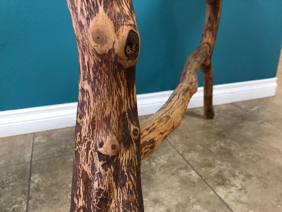 Folk Art Wooden Console Table With Turquoise Inlay On Top Of Table 40'W X 9'D X 31'H [Photo 13]