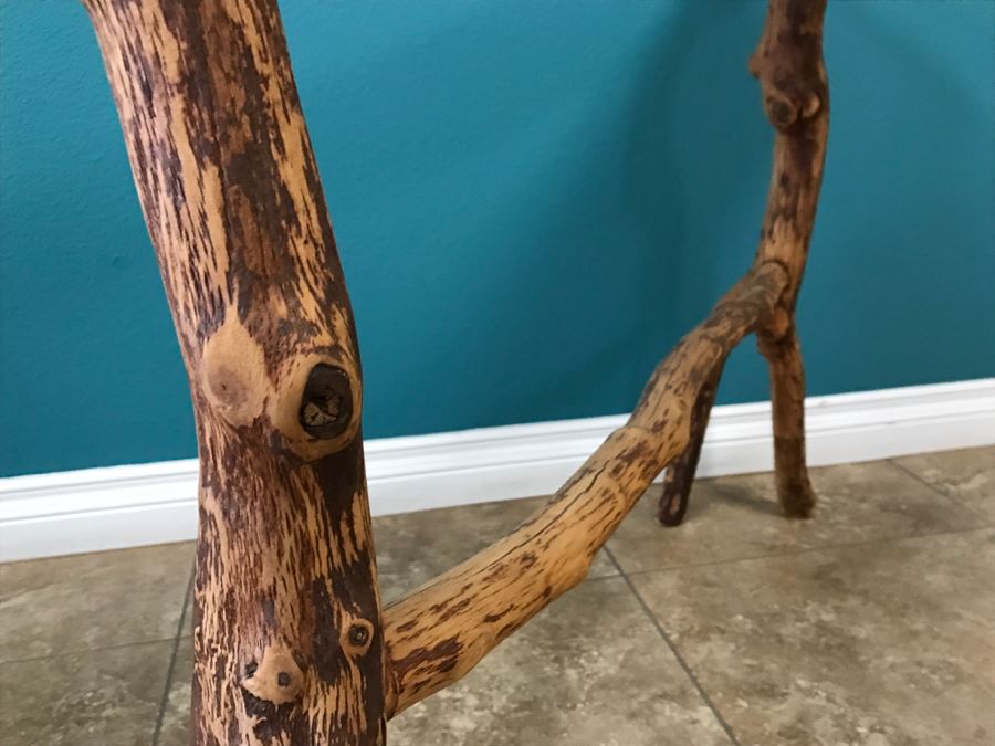 Folk Art Wooden Console Table With Turquoise Inlay On Top Of Table 40'W X 9'D X 31'H [Photo 14]