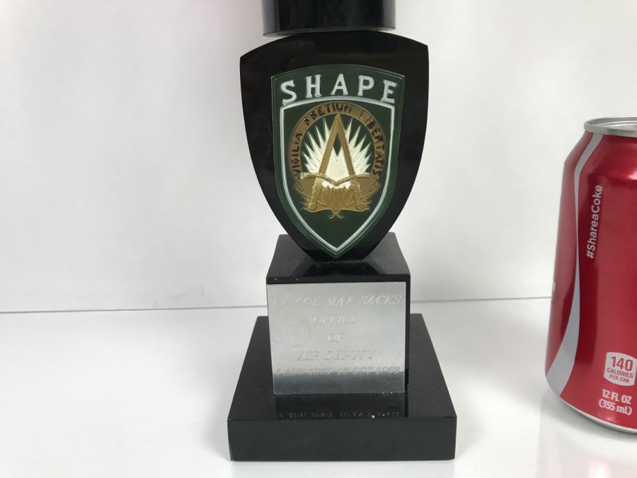 Mid-Century SHAPE Office Of Air Deputy Trophy Featuring Flags Of The World [Photo 6]