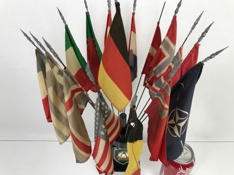 Mid-Century SHAPE Office Of Air Deputy Trophy Featuring Flags Of The World [Photo 3]