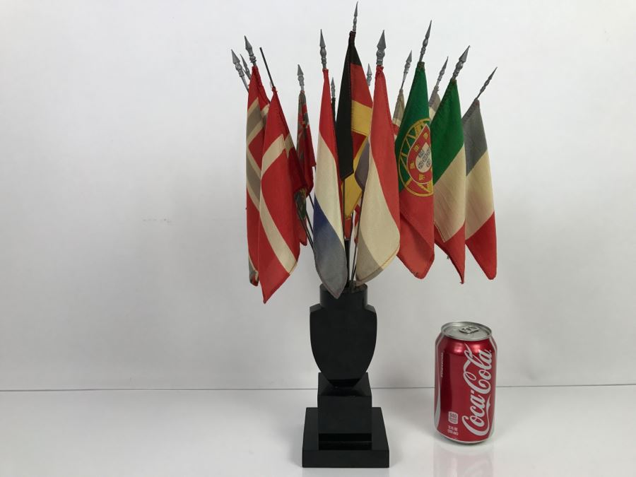 Mid-Century SHAPE Office Of Air Deputy Trophy Featuring Flags Of The World [Photo 11]