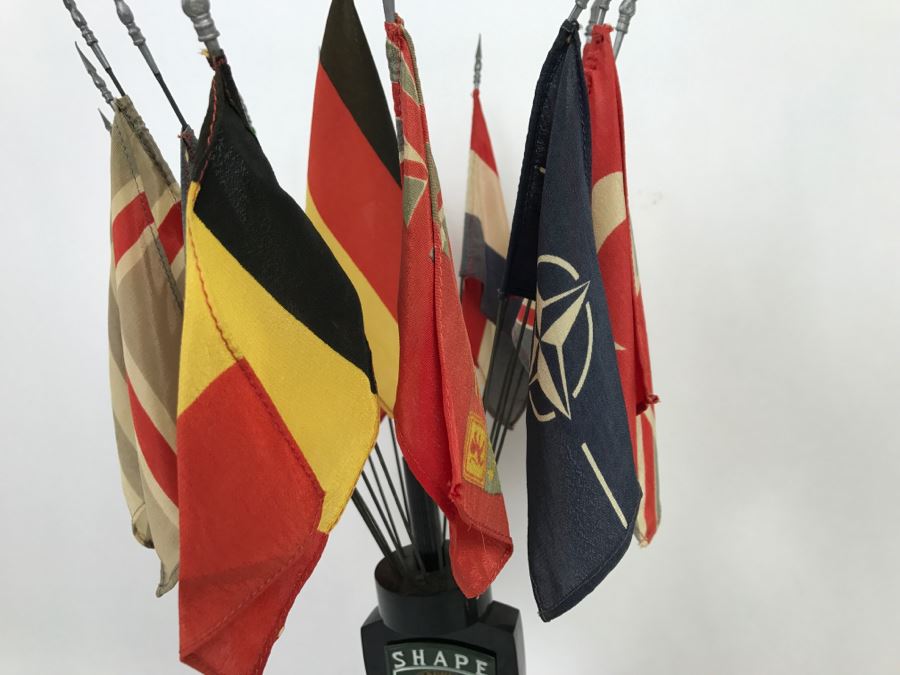 Mid-Century SHAPE Office Of Air Deputy Trophy Featuring Flags Of The World [Photo 5]