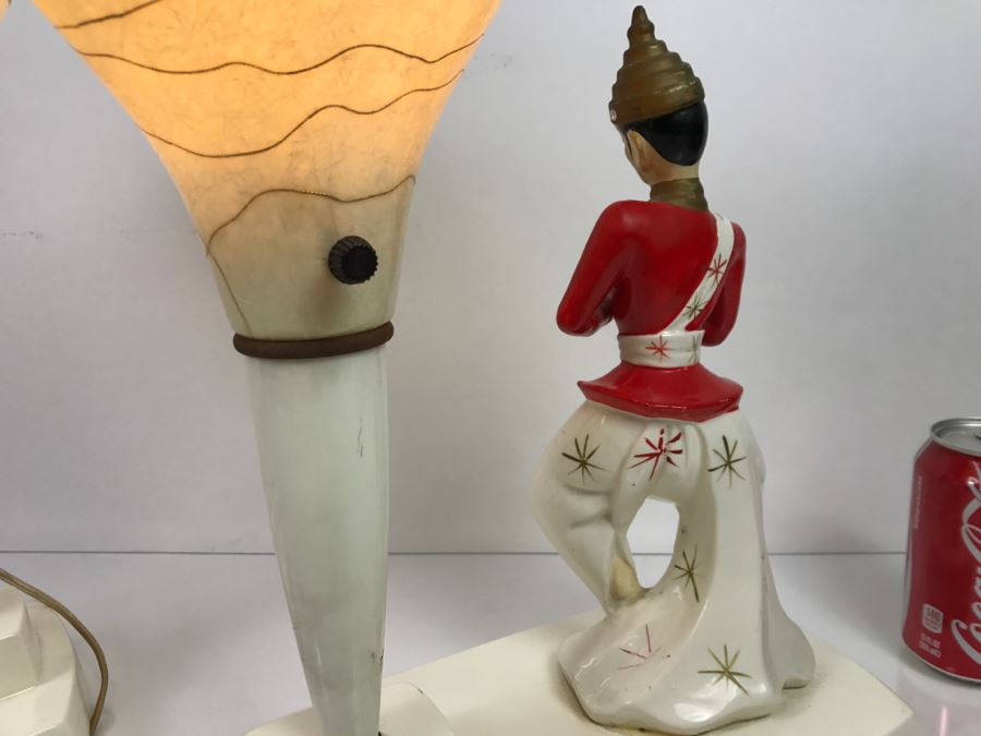 Pair Of Mid-Century Lamps - Note Repair To One Lamp In Photos [Photo 16]