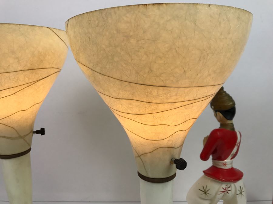 Pair Of Mid-Century Lamps - Note Repair To One Lamp In Photos [Photo 17]