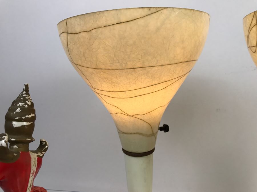 Pair Of Mid-Century Lamps - Note Repair To One Lamp In Photos [Photo 18]