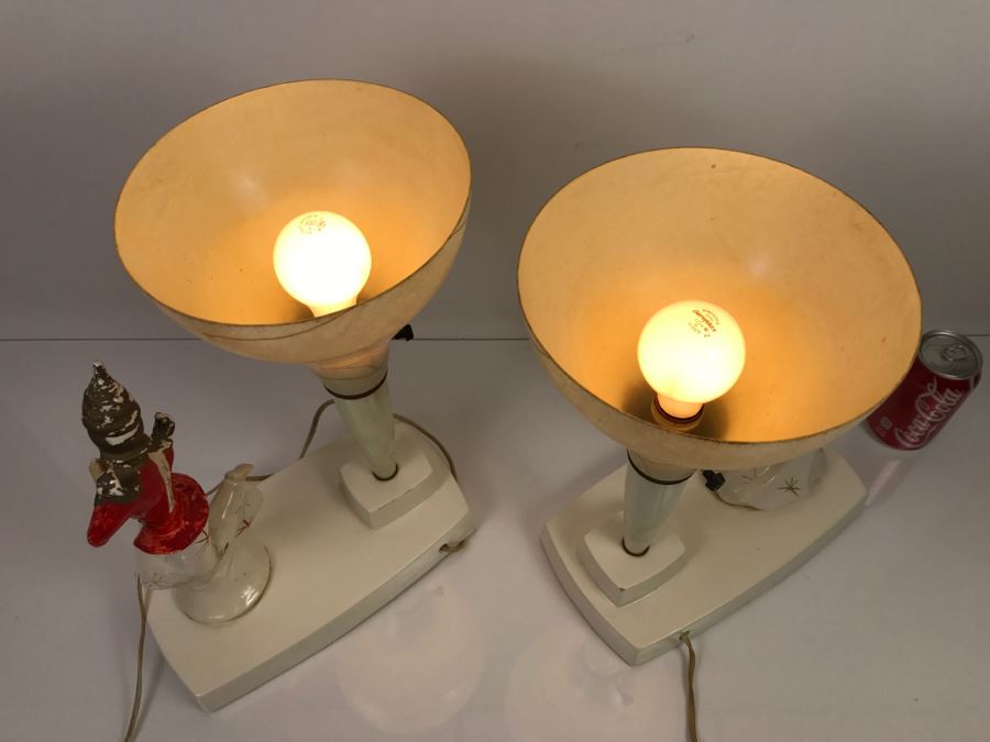 Pair Of Mid-Century Lamps - Note Repair To One Lamp In Photos [Photo 19]
