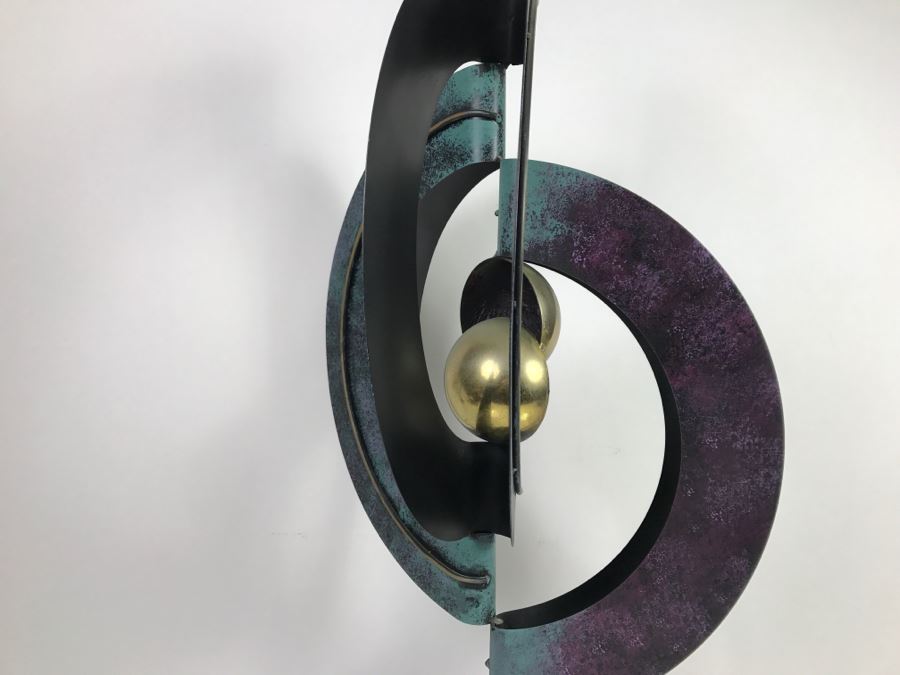 Large Metal Sculpture Signed Signature Illegible See Photos 30'H [Photo 10]