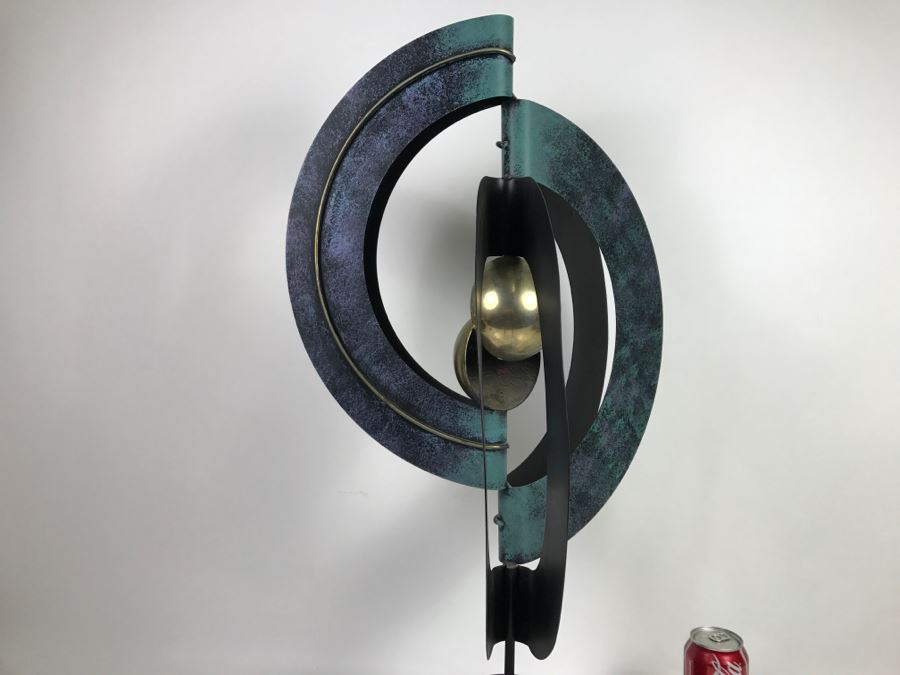 Large Metal Sculpture Signed Signature Illegible See Photos 30'H [Photo 14]